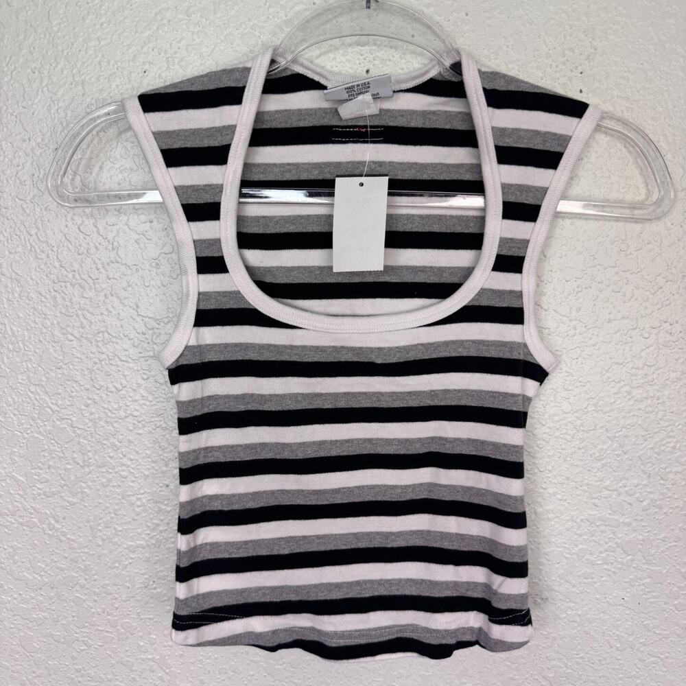 Hard Tail Forever Y2K Tank Top Women One Size Stripe Stretch Knit USA Cotton